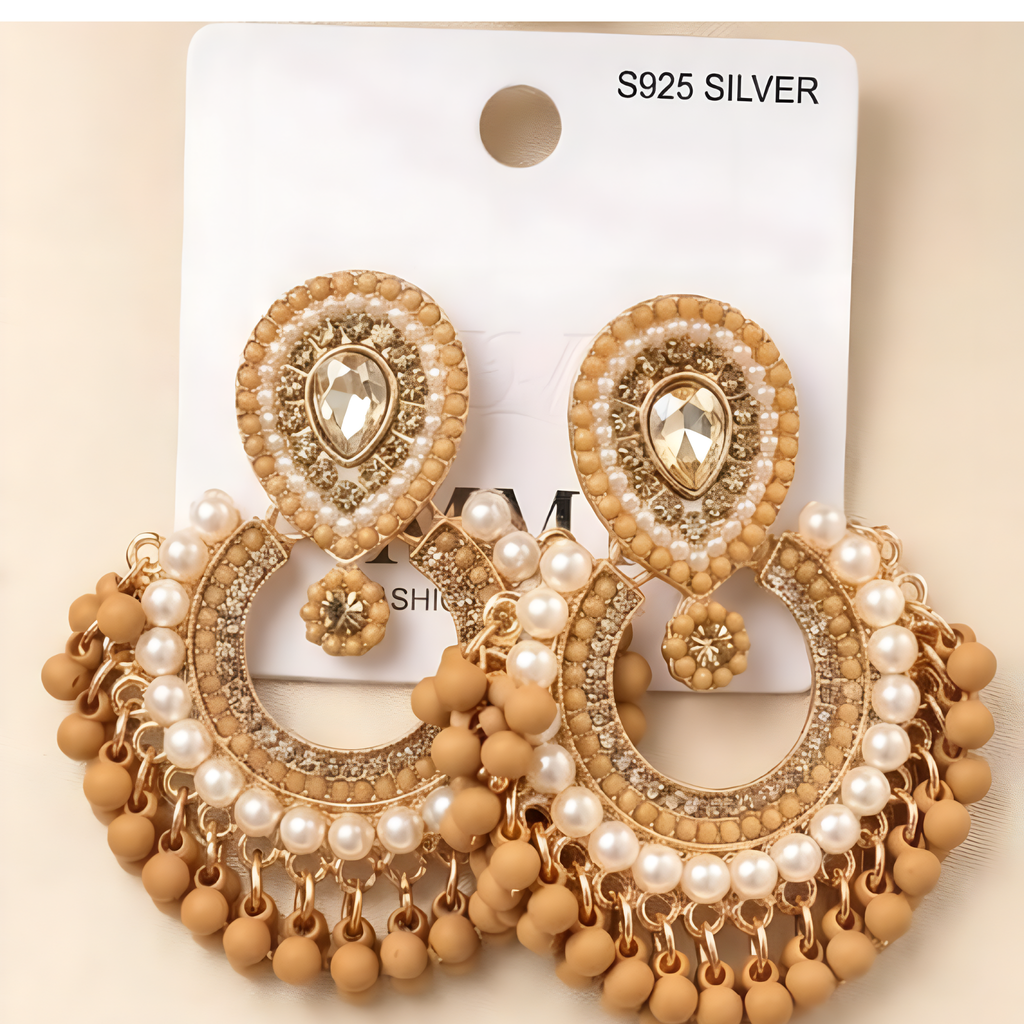 Zewarekhas Royal Chandbali Collection - Handcrafted Matte Bead Jhumkas (6 Colors)