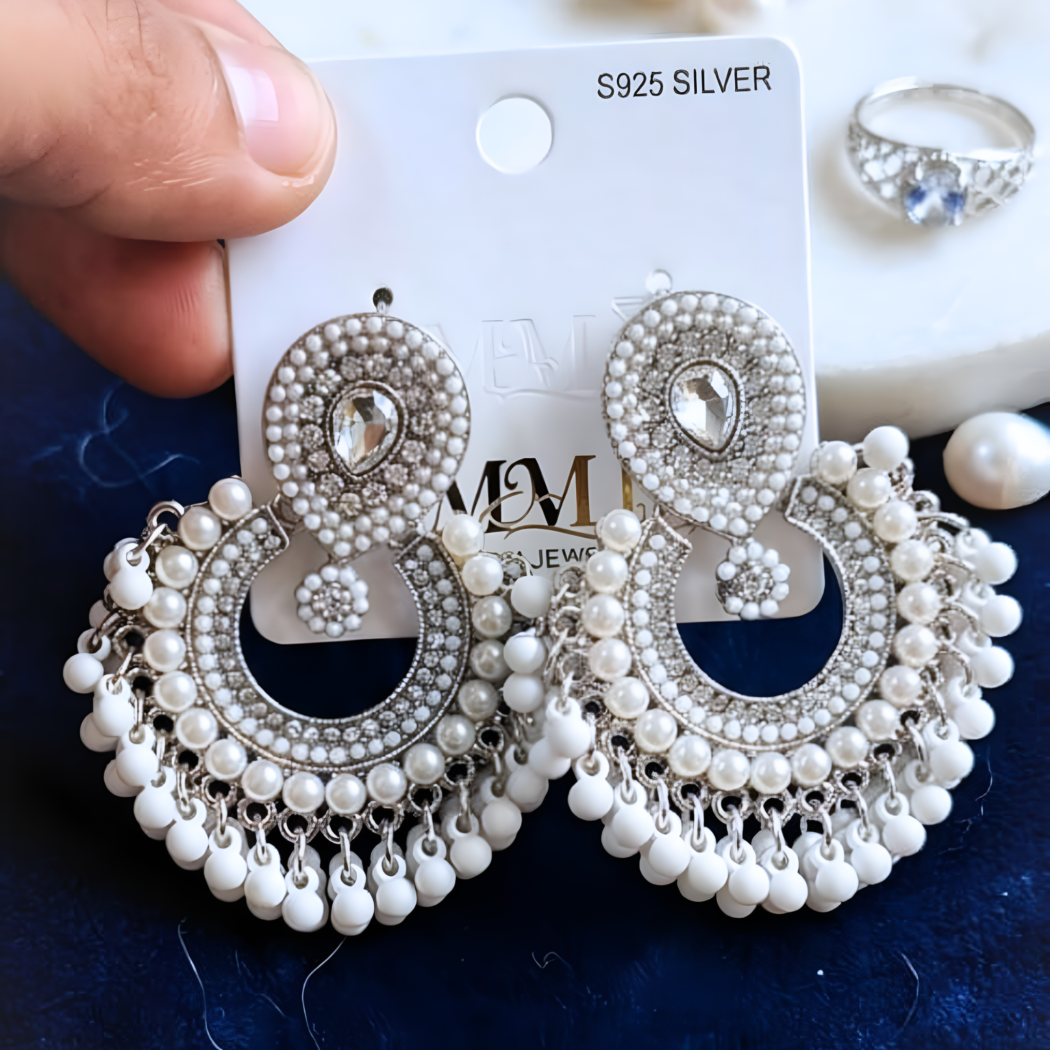 Zewarekhas Royal Chandbali Collection - Handcrafted Matte Bead Jhumkas (6 Colors)